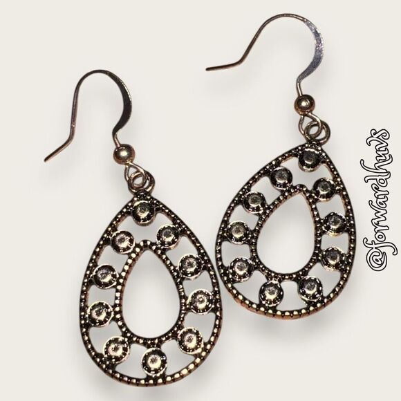 Bundle Sale 3 for $15 | Metal Copper Colored Dangle Earrings - Picture 3 of 7